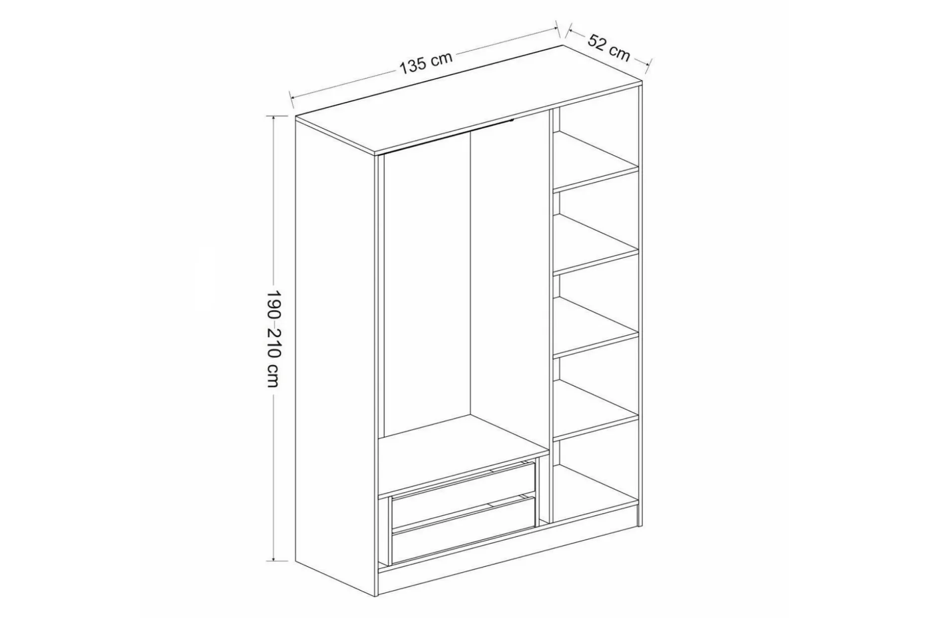 Fruitland Garderobe 135 cm