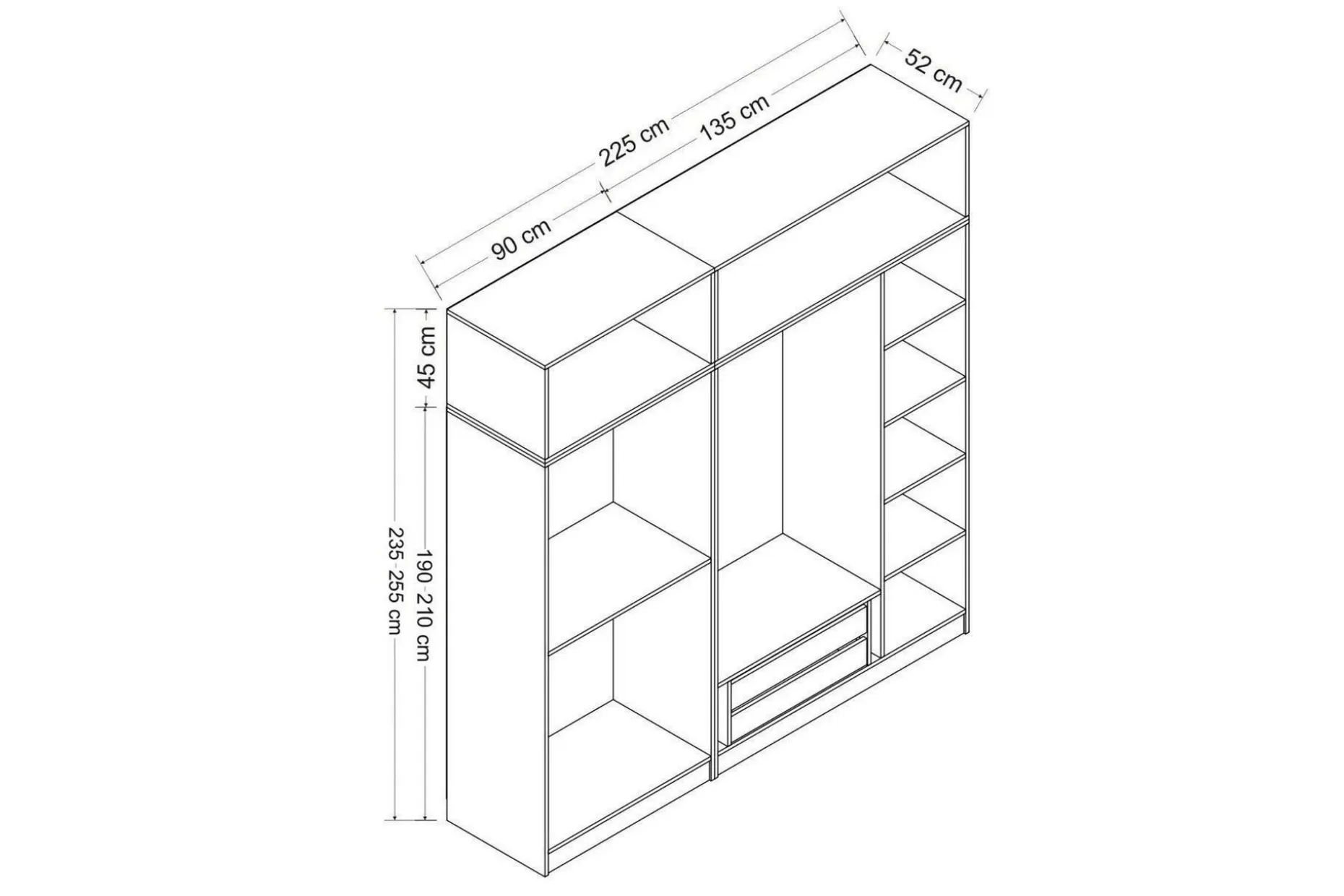 Fruitland Garderobe 225 cm