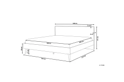 Furbish Kontinentalseng med LED 160x200