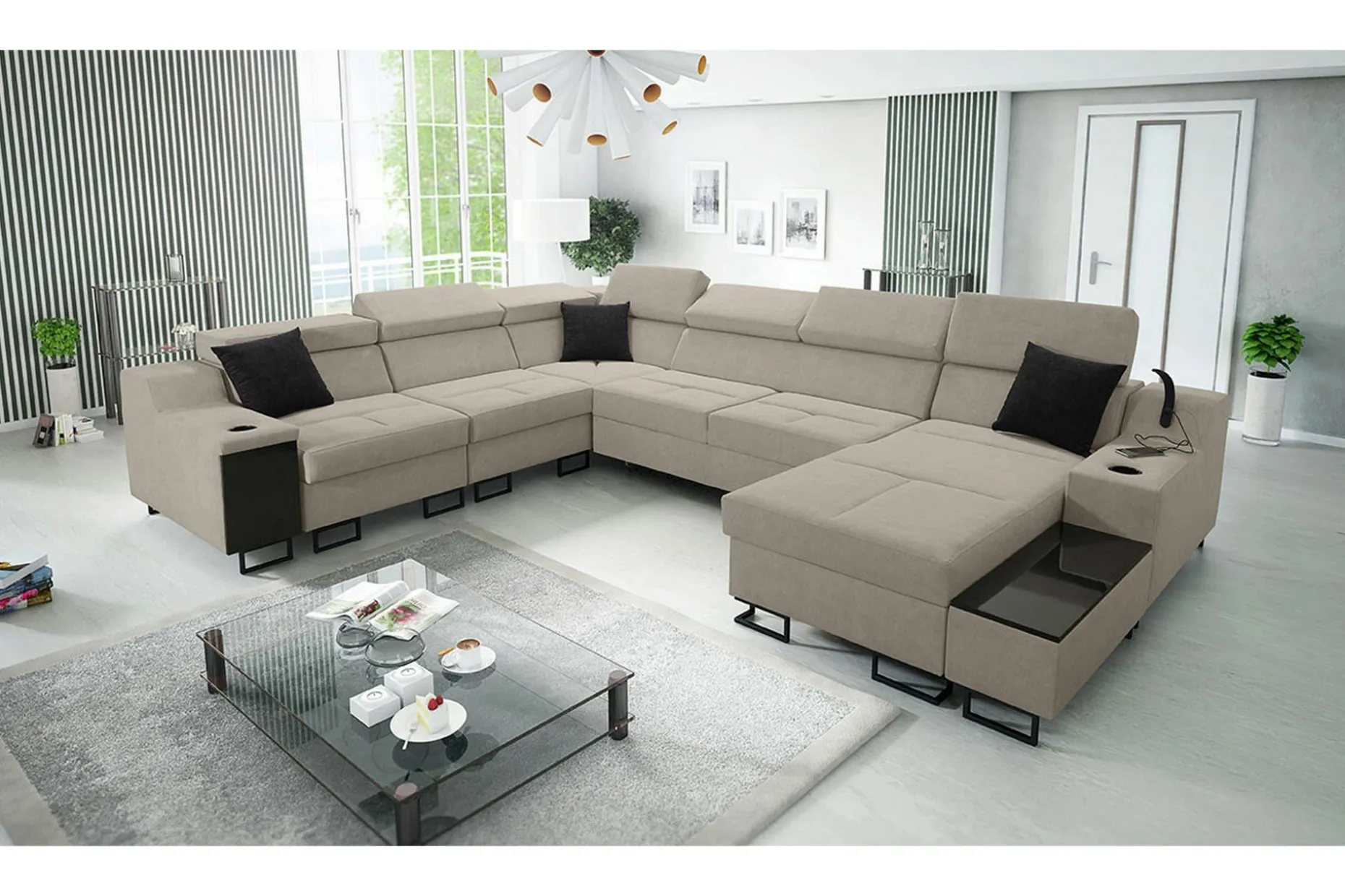 Galbally 5-sits Hörnsoffa Beige