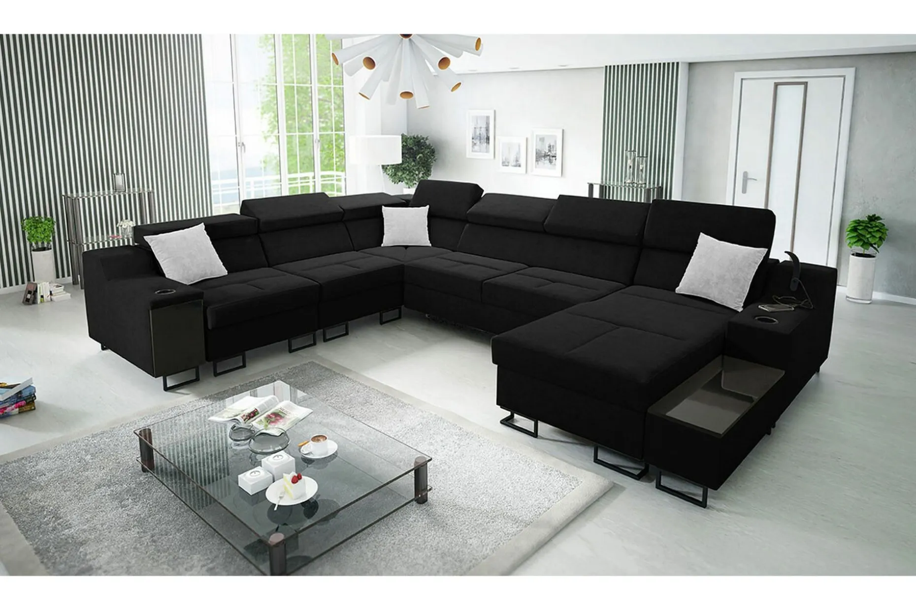 Galbally 5-sits Hörnsoffa Black