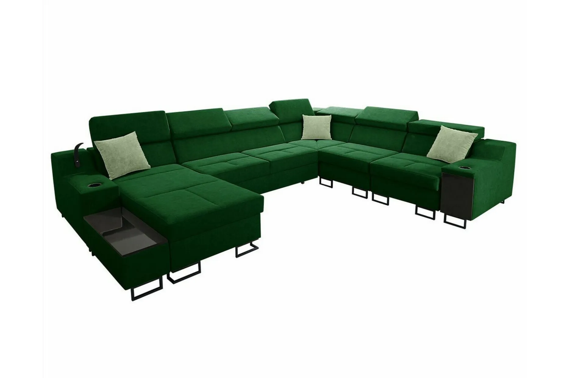 Galbally 5-sits Hörnsoffa Dark green
