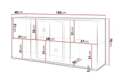 Gammel Skjenk 150x40 cm