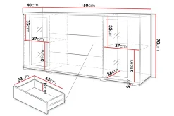 Gammel Skjenk 150x40 cm