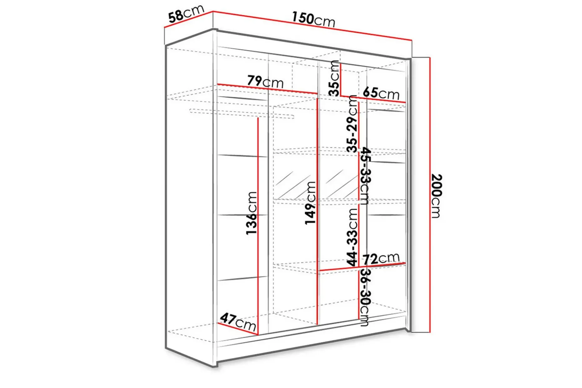 Garderobe Camino LED-belysning