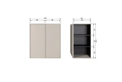 Garderobe Daglig 110x100 cm, Doble dører