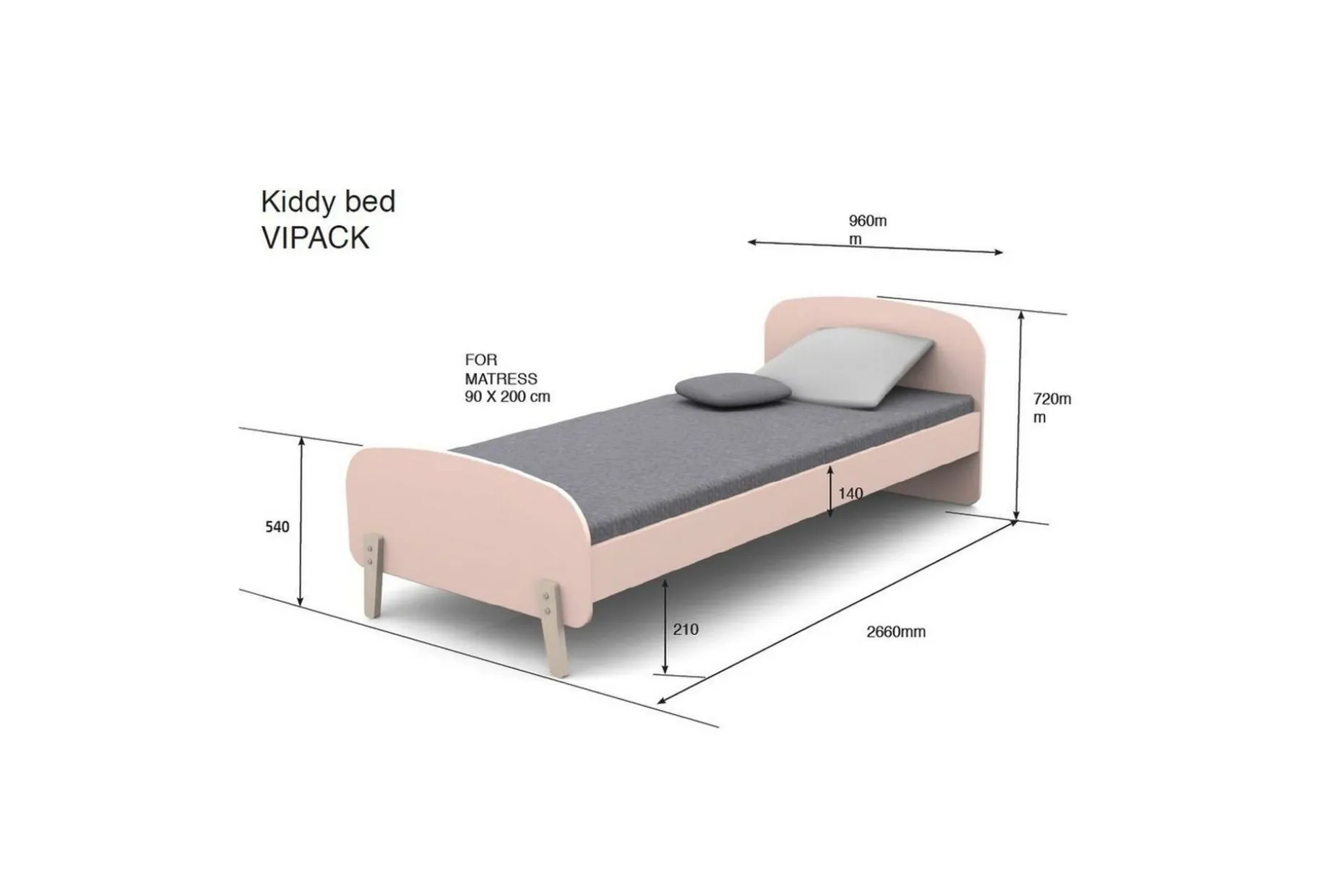 Garderobe med seng nattbord skrivebord Kiddy