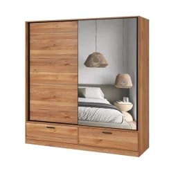 Garderobe med speil Beta 2 Skyvedør med 2 Skuffer