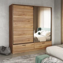 Garderobe med speil Beta 2 Skyvedør med 2 Skuffer