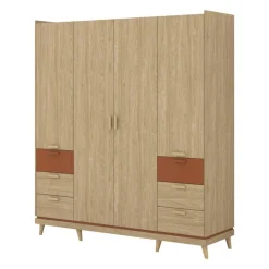 Garderobe Skandi 4 dører med 6 skuffer