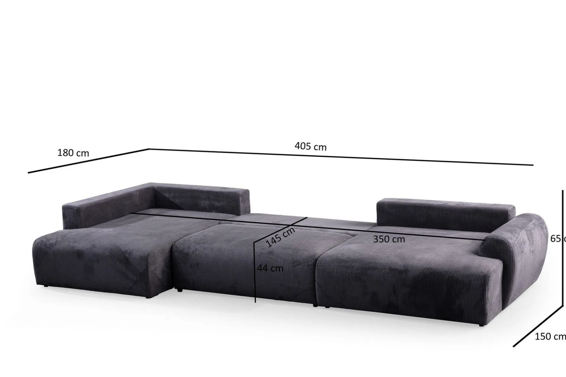 Gaudir 4-seters Sofa med Divan