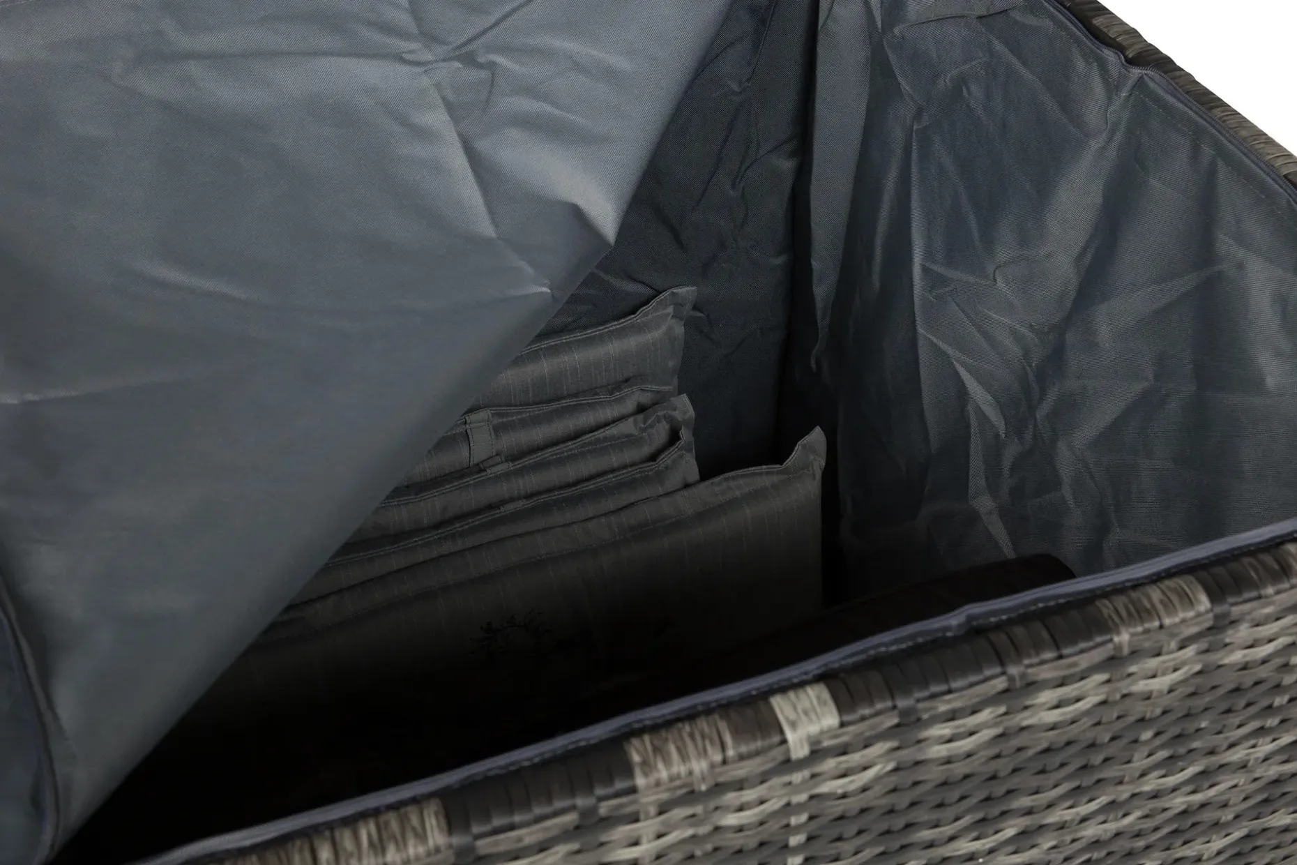 Gigant vanntett puteboks XL for utendørs bruk – Oppbevaringsboks i kunstrotting (B150xD90xH101 cm)