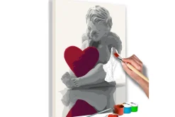 Gjør-det-selv Maleri Angel Red Heart 40x60 cm