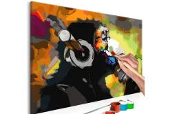 Gjør-det-selv-maleri Monkey In Headphones 60x40 cm