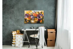 Gjør-det-selv-maleri Vase Of Pansies 60x40 cm