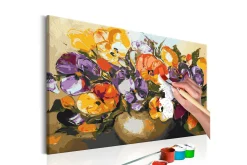 Gjør-det-selv-maleri Vase Of Pansies 60x40 cm