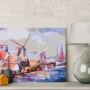 Gjør-det-selv-maleri Vindmøller Landskap 60x40 cm