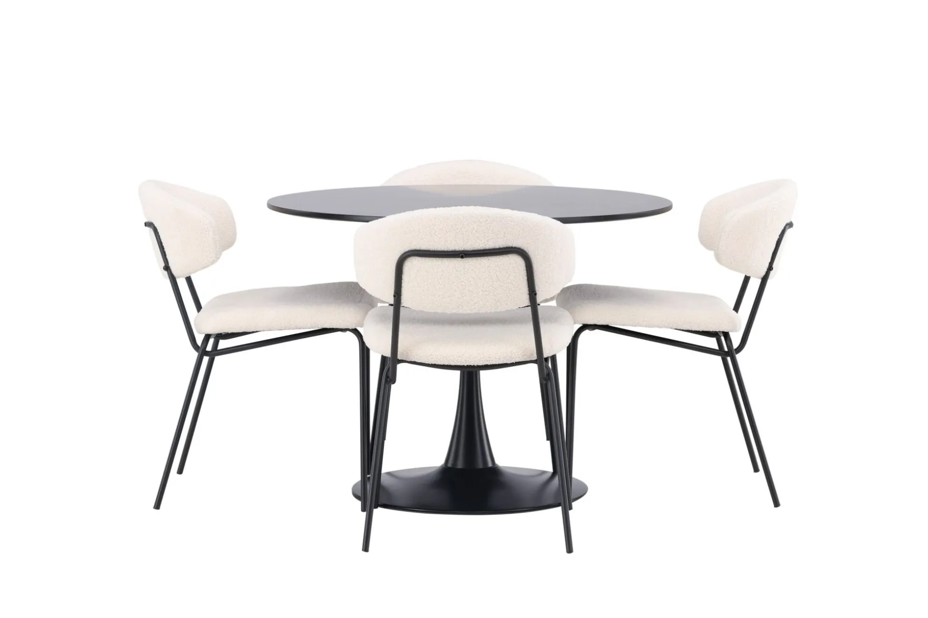 Glade Matgruppe 100 cm Rund med 4 Chico Stoler