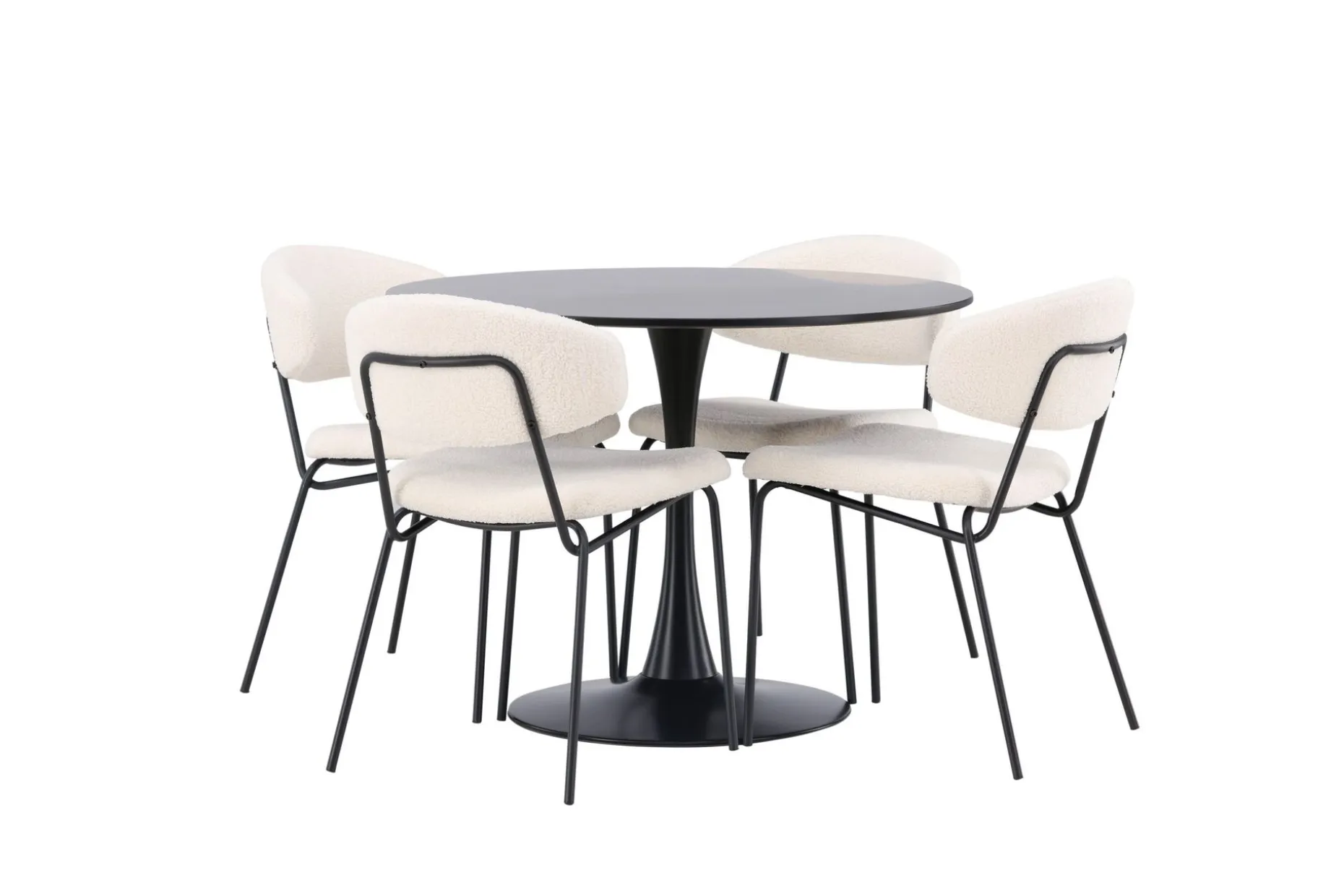 Glade Matgruppe 100 cm Rund med 4 Chico Stoler