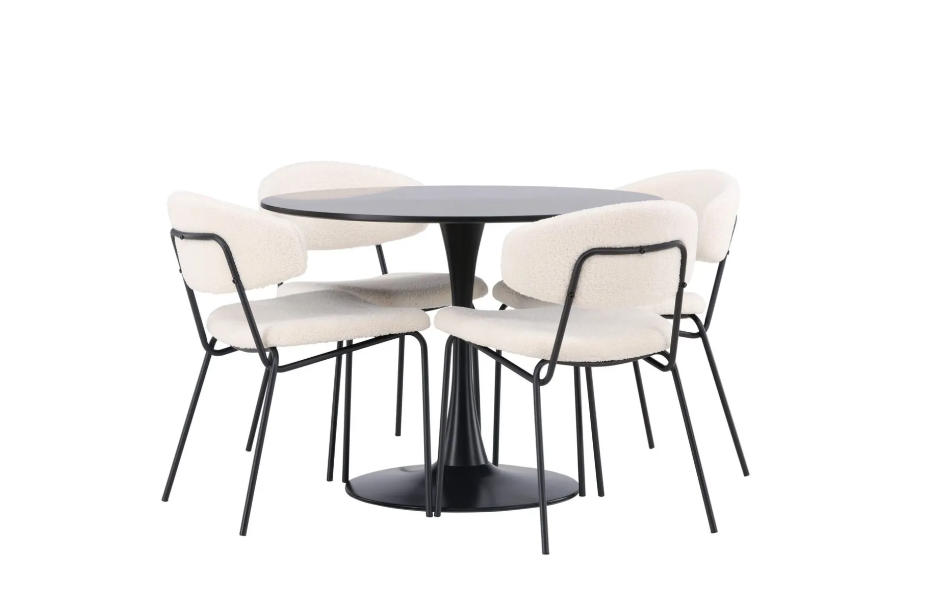 Glade Matgruppe 100 cm Rund med 4 Chico Stoler