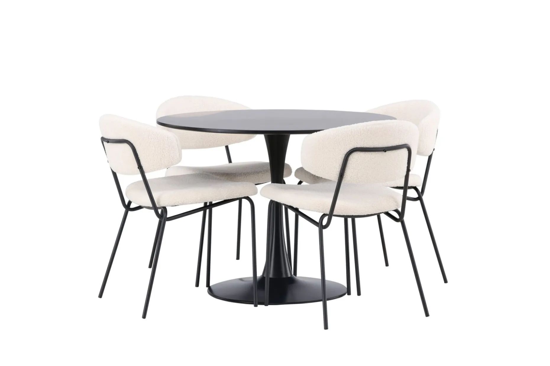 Glade Matgruppe 100 cm Rund med 4 Chico Stoler