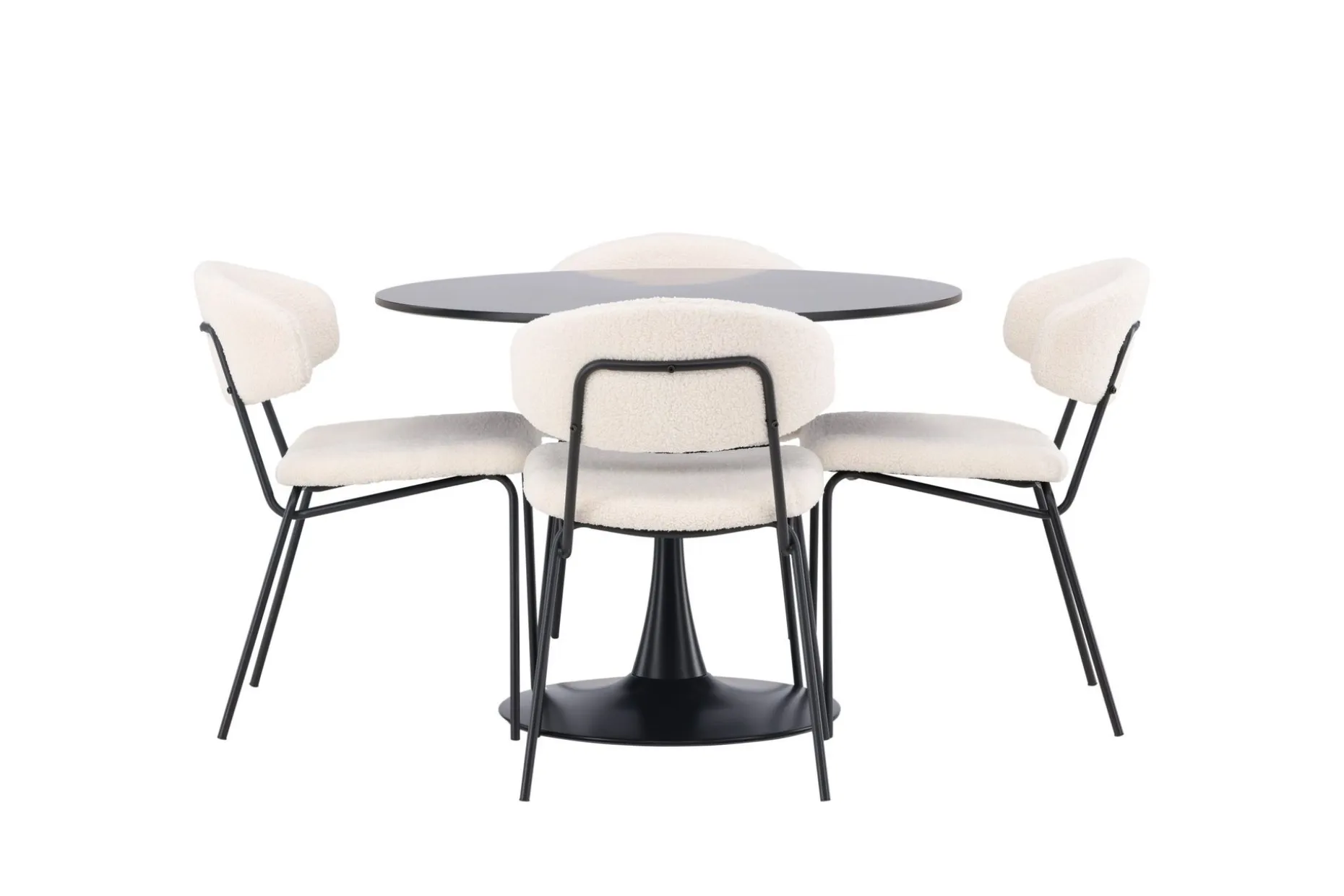Glade Matgruppe 100 cm Rund med 4 Chico Stoler