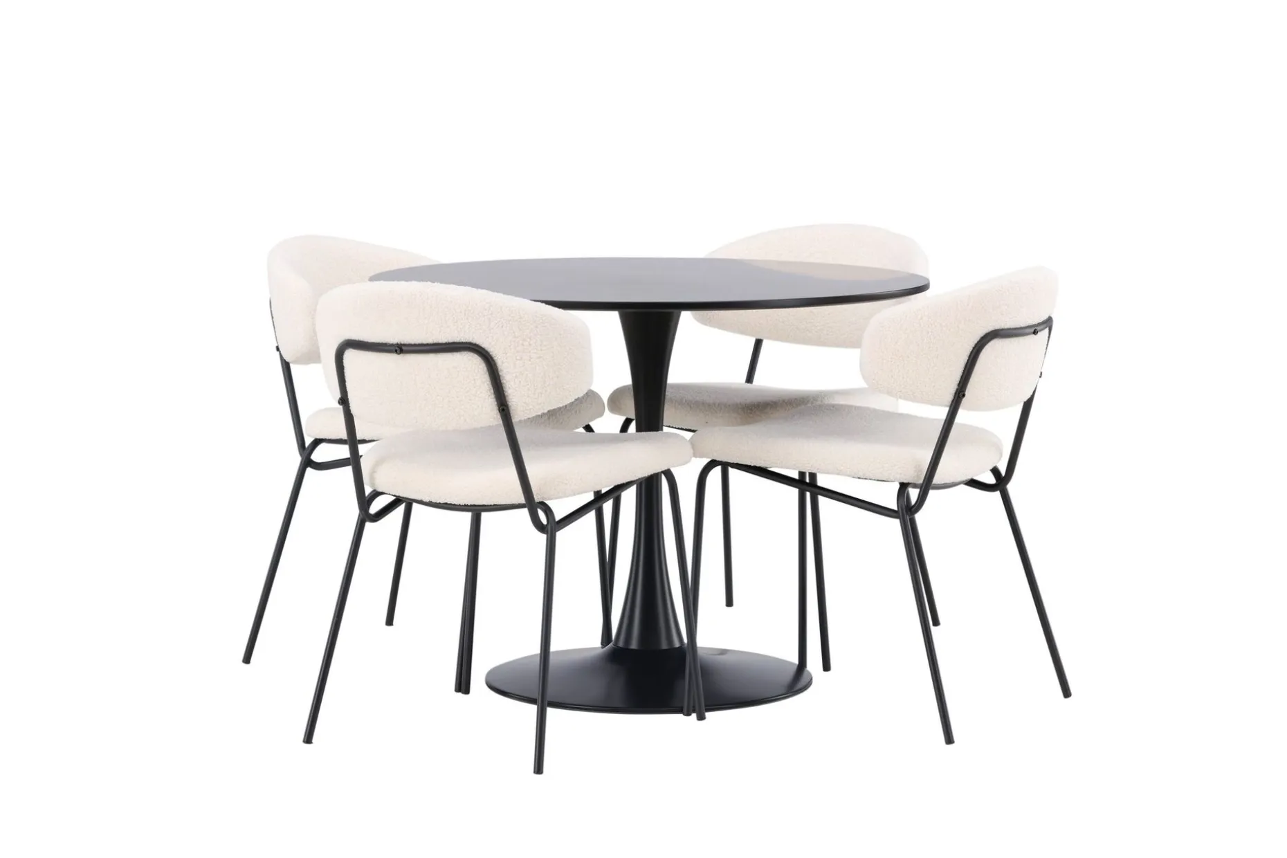 Glade Matgruppe 100 cm Rund med 4 Chico Stoler