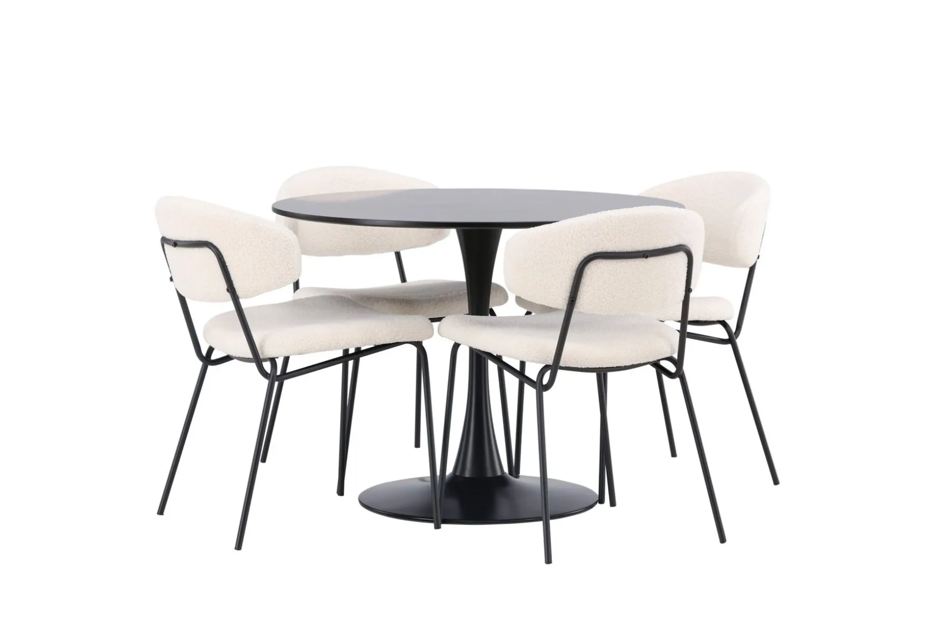 Glade Matgruppe 100 cm Rund med 4 Chico Stoler