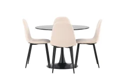 Glade Spisegruppe 100 cm Rund med 4 Polar Stoler