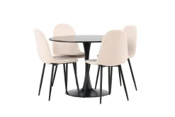 Glade Spisegruppe 100 cm Rund med 4 Polar Stoler
