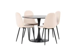 Glade Spisegruppe 100 cm Rund med 4 Polar Stoler