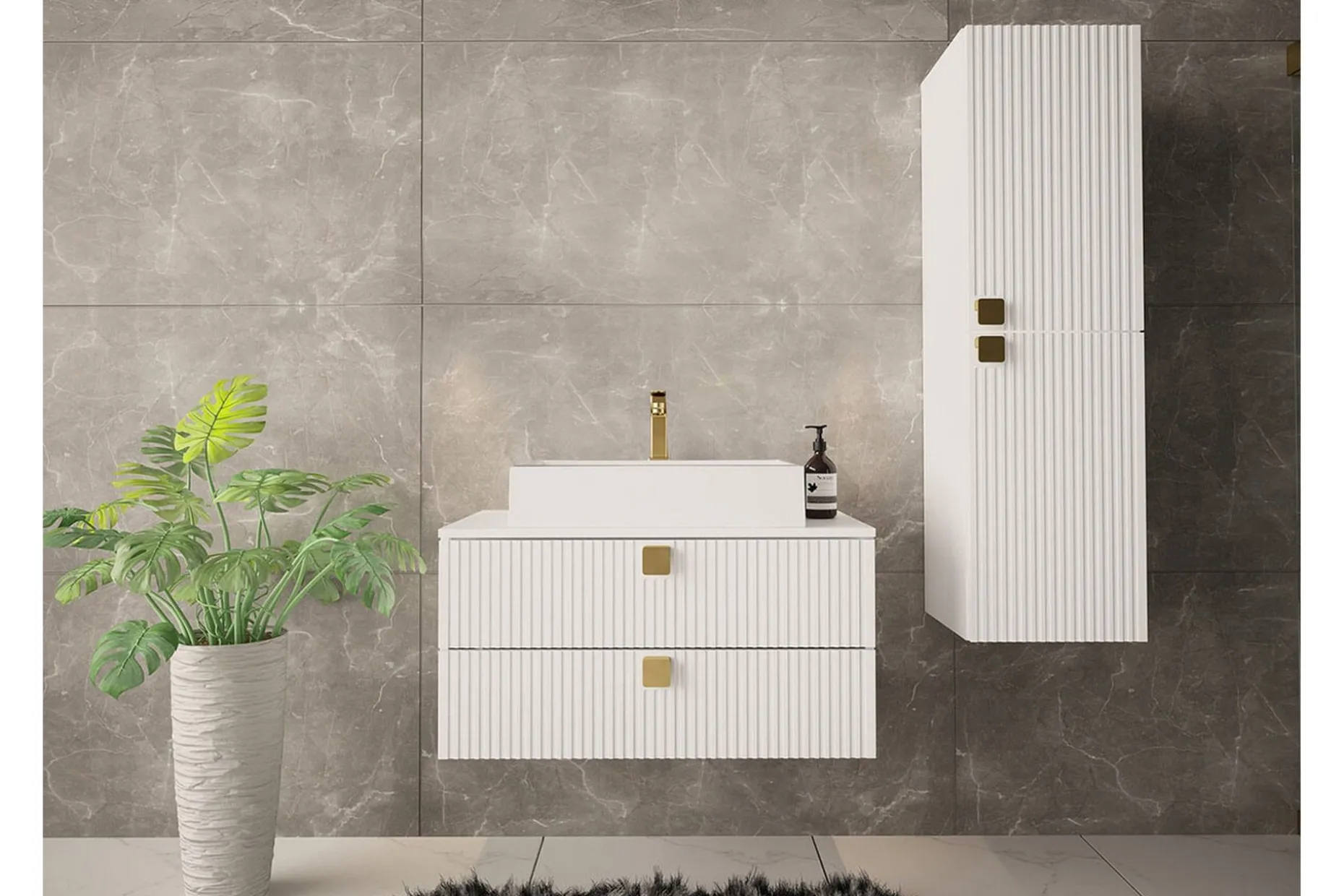 Glenndale Högskåp Badrum 120 cm Concept 55 White