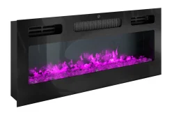 Glenndale TV benk med oppbevaring + LED kamin + Belysning 190 cm