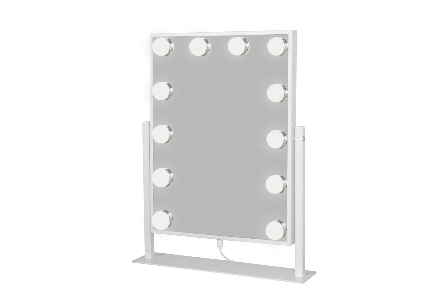 Glow Lille sminkespeil på fot 36,5 cm med LED belysning/lamper Holywood speil