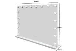 Glow Stor Sminkespeil 80 cm med belysning lamper - Hollywood speil med USB-lading