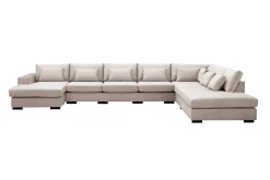 Grande Stor 7-seters U-Sofa med Divan Venstre