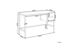 Grantha Skrivebord 120 cm med Oppbevaring 2 Skuffer