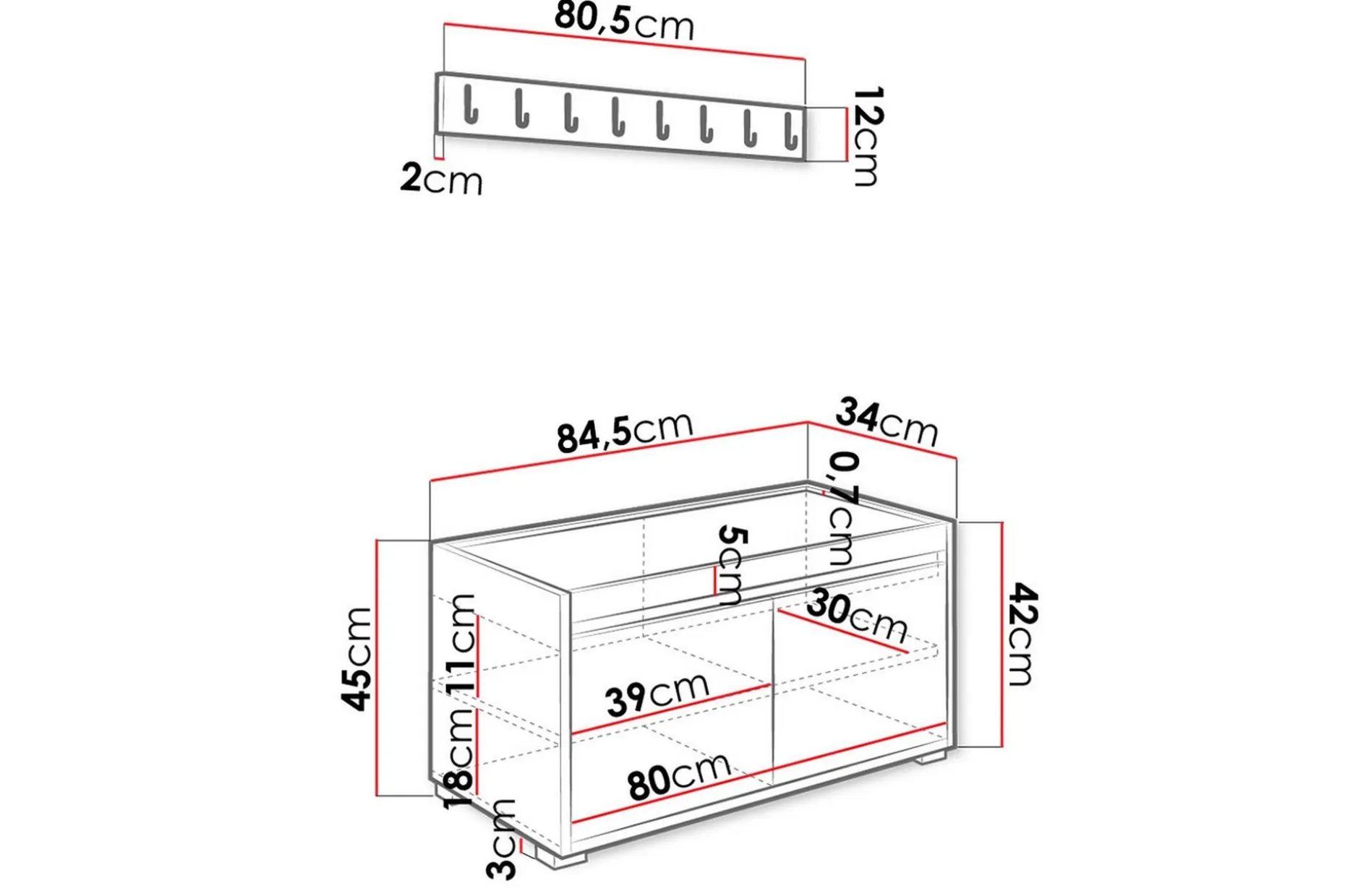 Grawis Sittebenk 2-seters med 12-pk Veggdekorasjon 40x30 cm