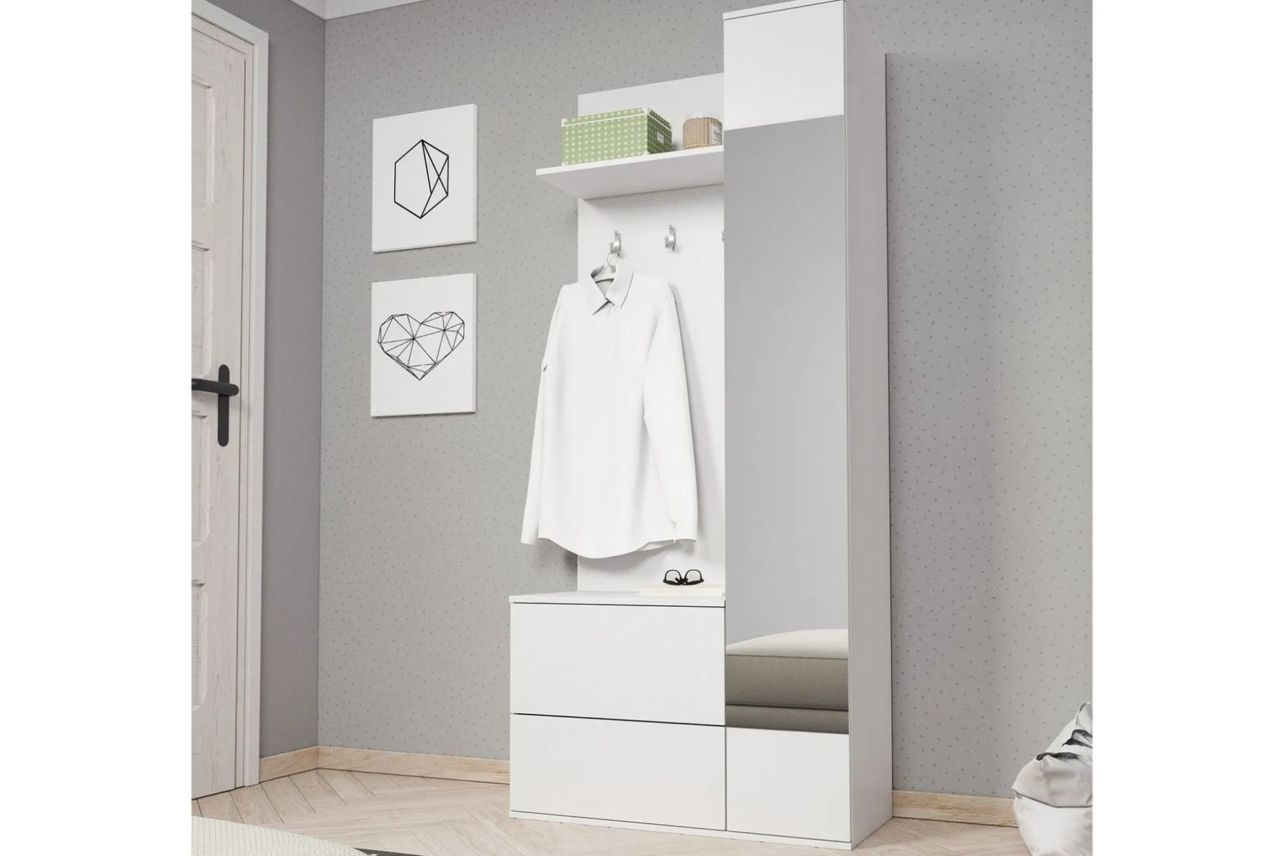 Green Garderobe 90x34x195 cm