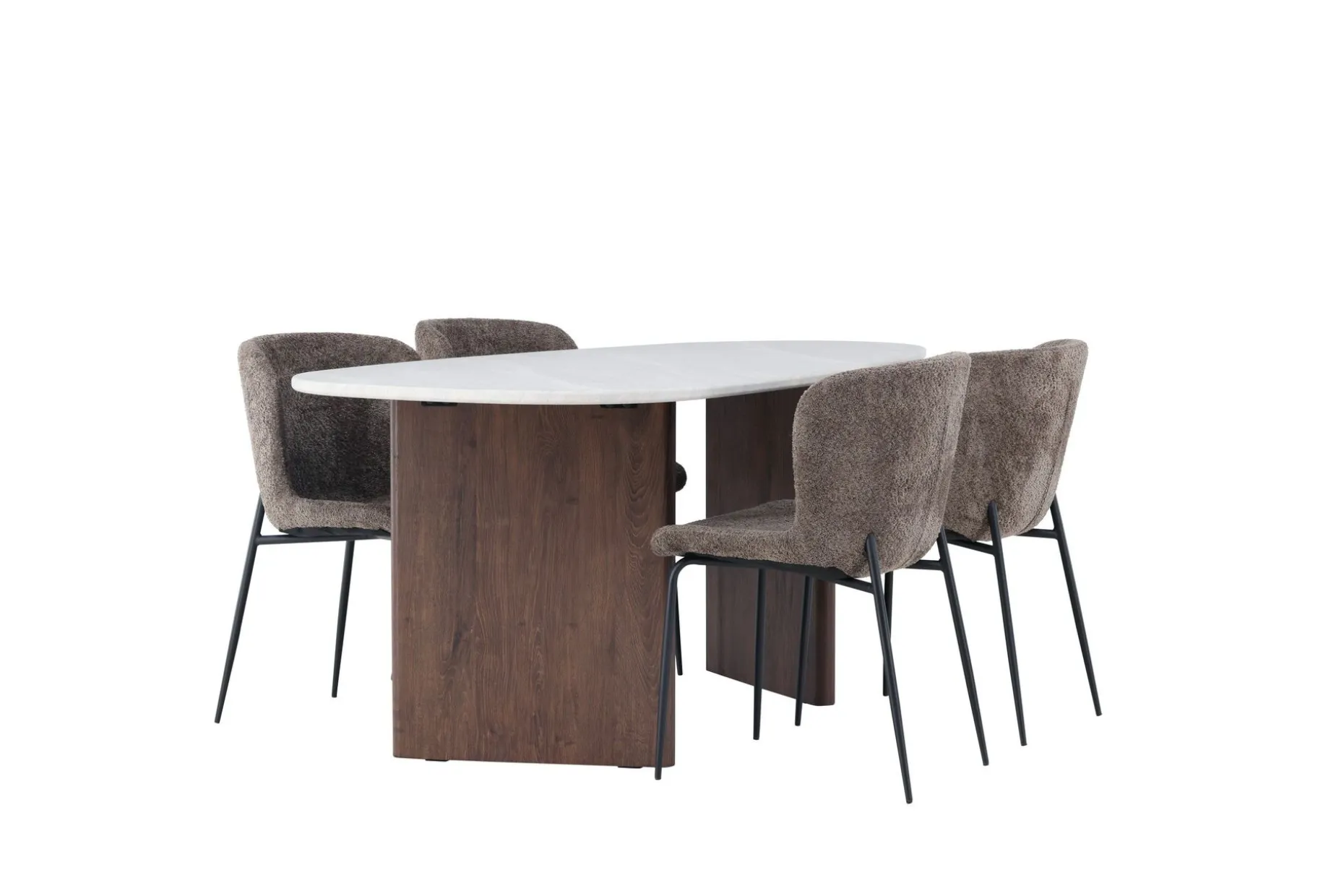 Grönvik Spisegruppe 180 cm Oval med 4 Modesto Stoler