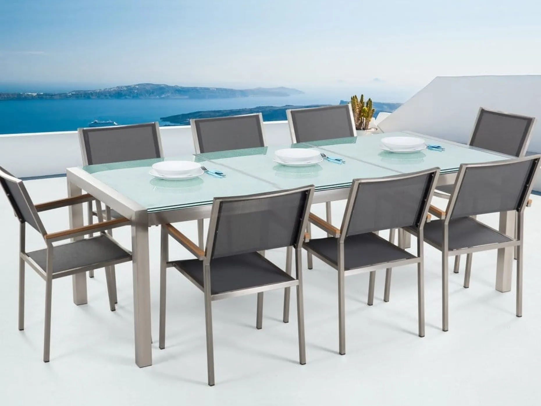 Grosseto Hagegruppe Med Bord + 8 Stoler