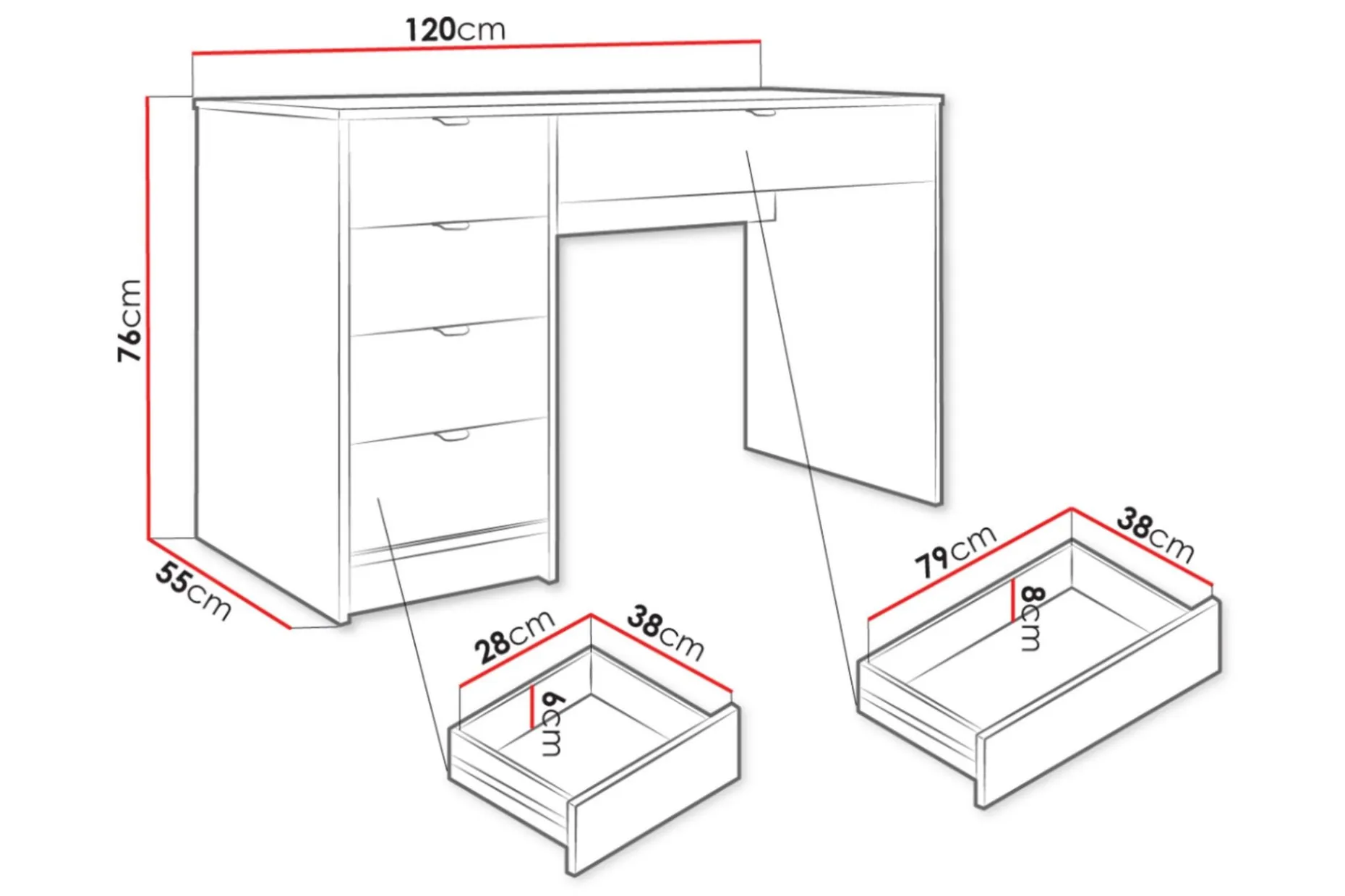 Gudelia Sminkebord 120 cm