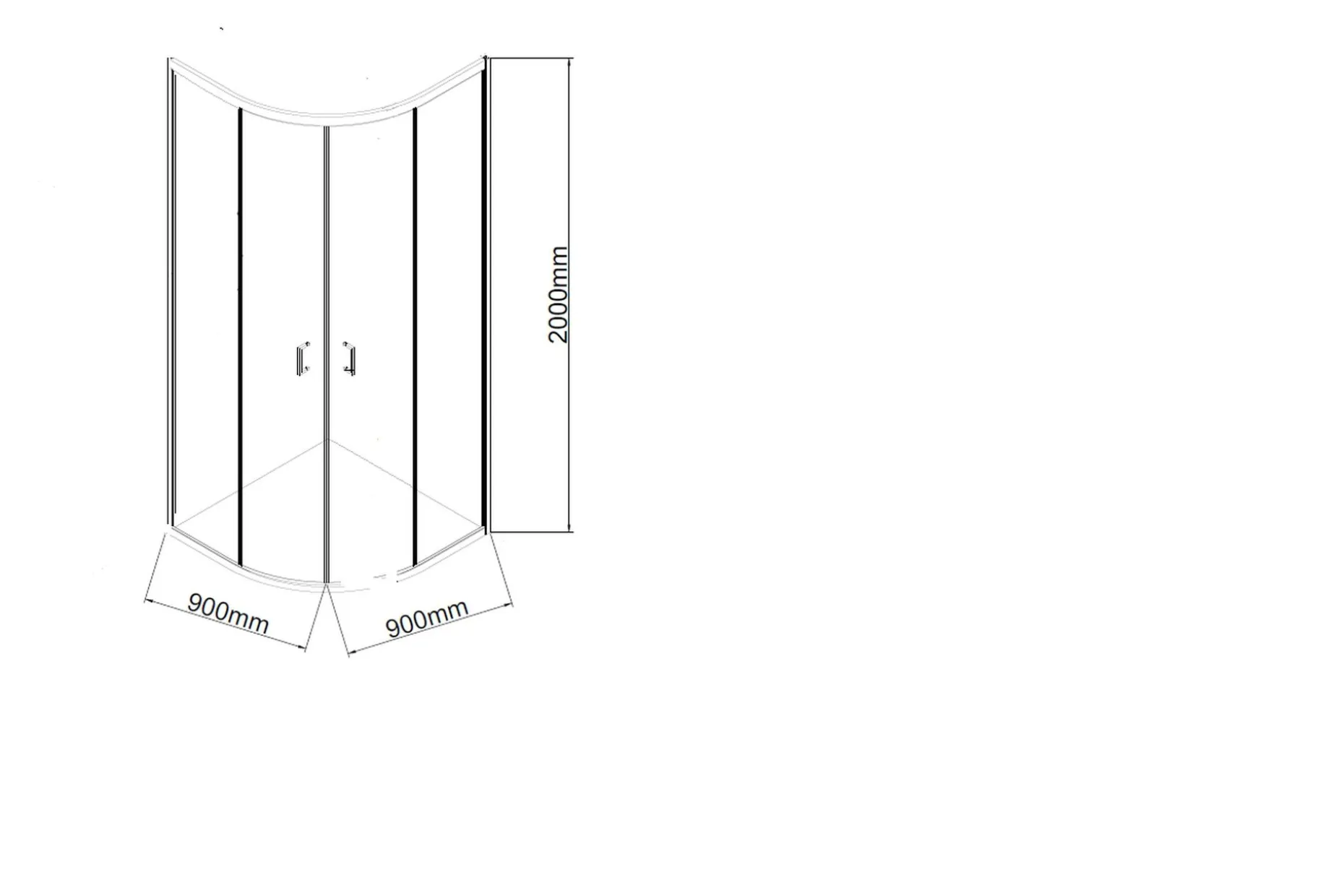 Gullebo Dusjvegg 90x200 cm