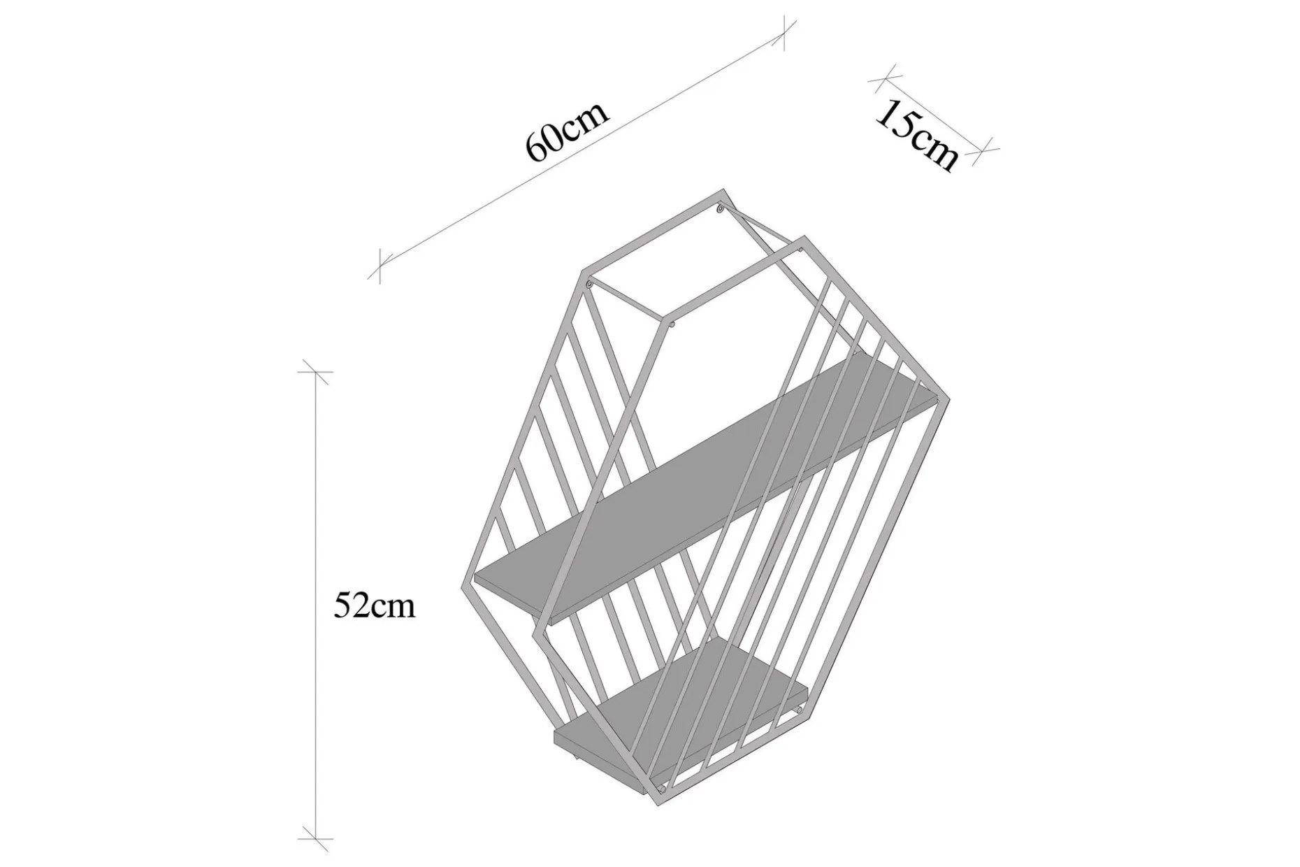 Gullugso Vegghylle 15x60 cm 2- pk