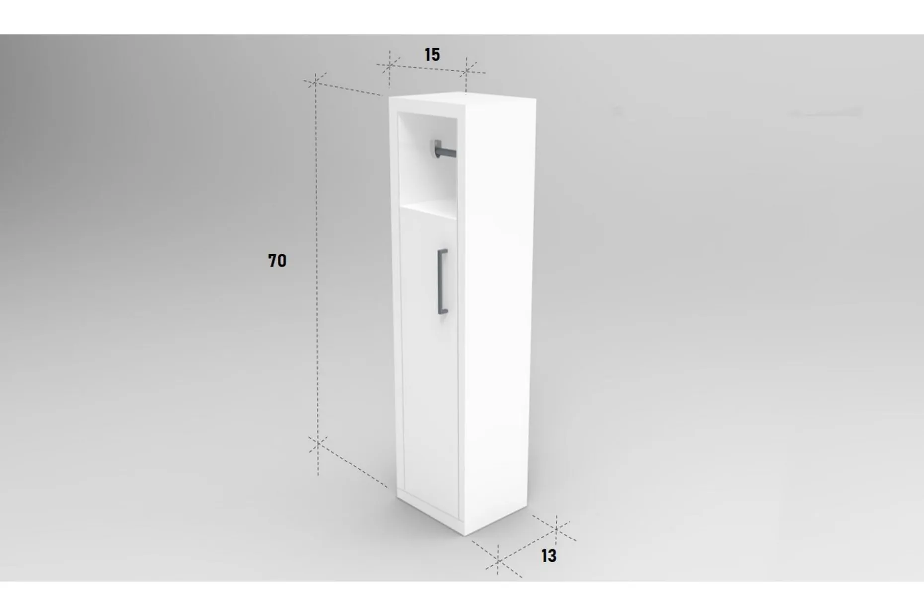 Hafing Baderomsoppbevaring 15x70 cm 2 Hyller