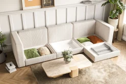Hagblom 4-seters Divansofa med Oppbevaring Vendbar