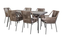 Hagegruppe ANDROS bord og 6 stoler 180x90xH75cm