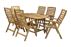 Hagegruppe FINLAY bord og 6 stoler