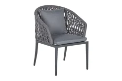 Hagemøbelsett aluminium grå LIPARI