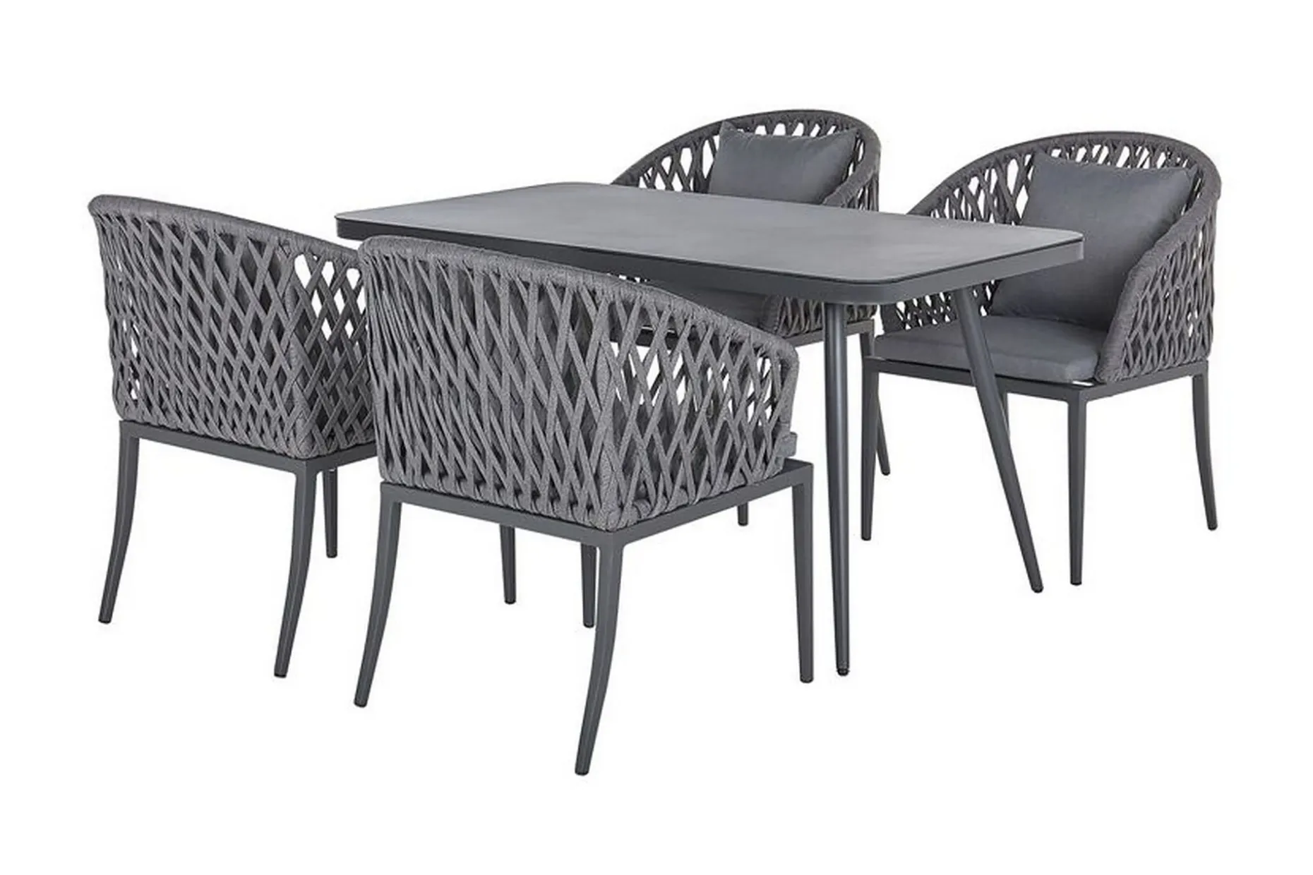 Hagemøbelsett aluminium grå LIPARI